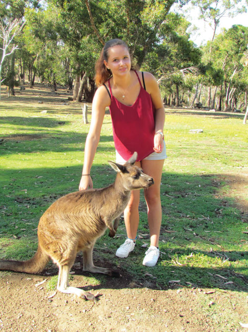 International Student with kangaroo